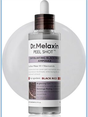 Dr. Melaxin Peel Shot Exfoliating Black Rice Ampoule - White & Brown